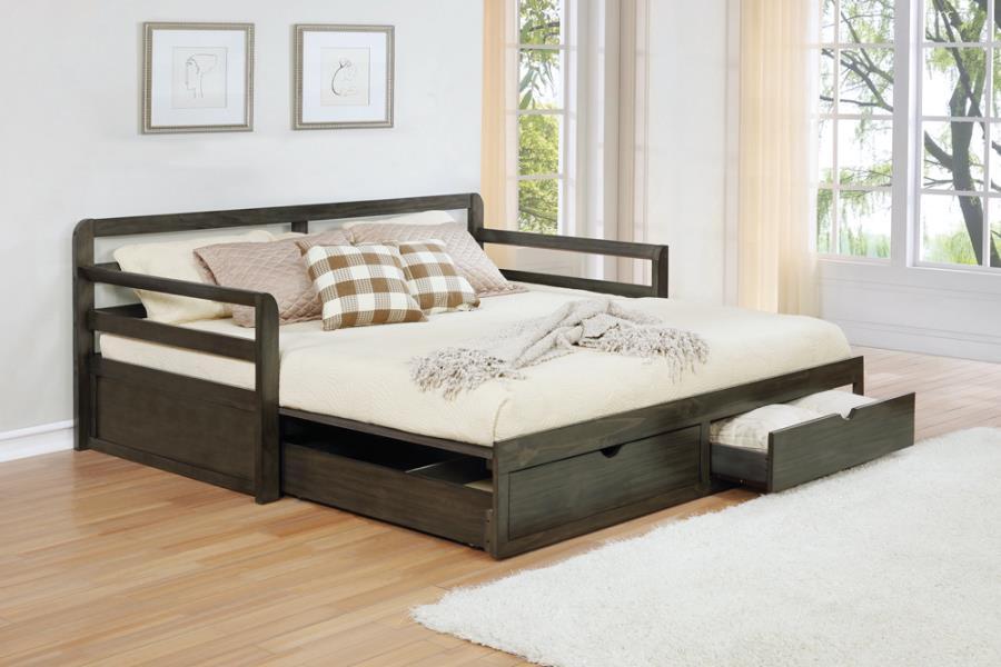 Sorrento - 2-Drawer Twin Daybed With Extension Trundle - Gray Sacramento Furniture Store Furniture store in Sacramento