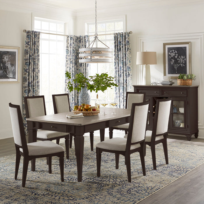 Allyson Park - 7 Piece Rectangular Table Set - Brown