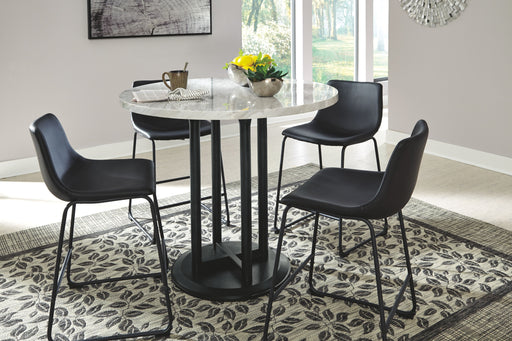 Centiar - Black / Gray - 5 Pc. - Counter Table, 4 Upholstered Barstools Sacramento Furniture Store Furniture store in Sacramento