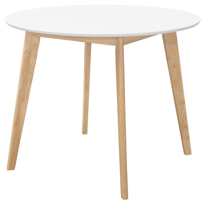 Breckenridge - Round Dining Table - Matte White And Natural Oak Sacramento Furniture Store Furniture store in Sacramento