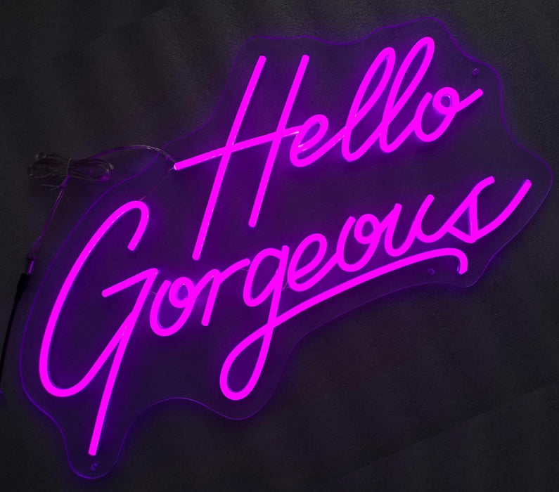 Neon Hello Gorgeous - Purple