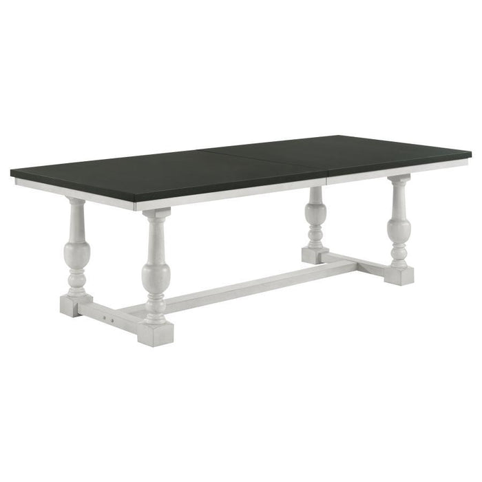 Aventine - Rectangular Dining Table With Extension - Leaf Charcoal And Vintage Chalk