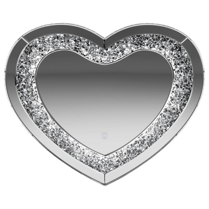 Aiko - Heart Shape Wall Mirror - Silver Sacramento Furniture Store Furniture store in Sacramento