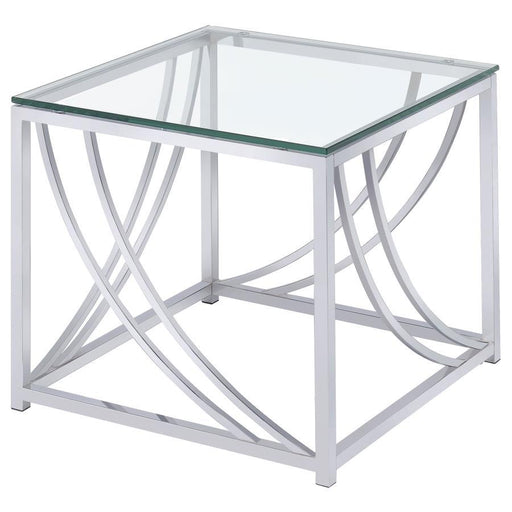 Lille - Glass Top Square End Table Accents - Chrome Sacramento Furniture Store Furniture store in Sacramento