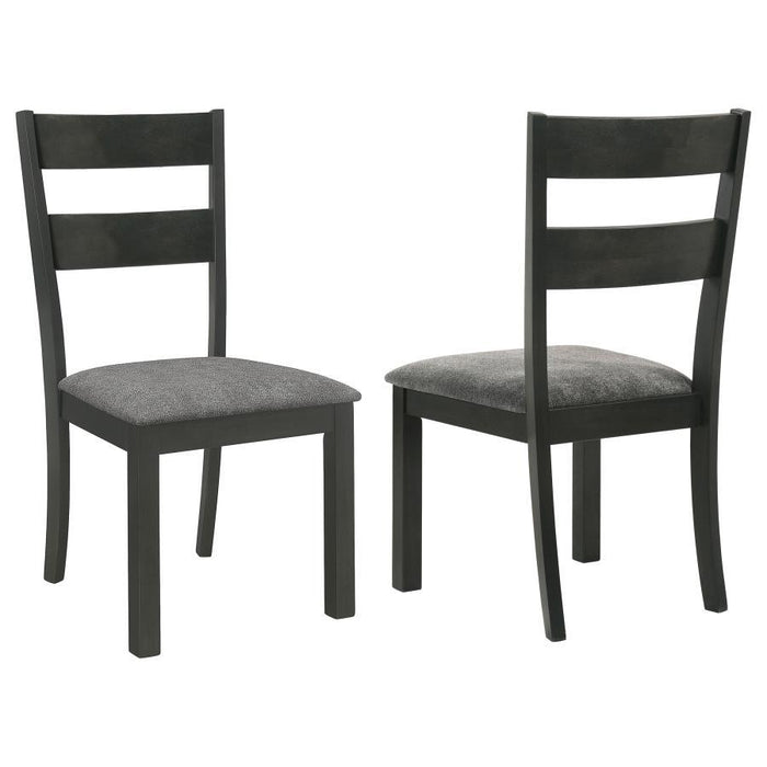 Jakob - Upholstered Side Chairs With Ladder Back (Set of 2) - Gray And Black Sacramento Furniture Store Furniture store in Sacramento