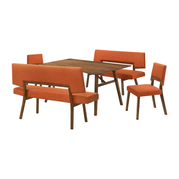 Channell - Walnut Wood Dining Table Set