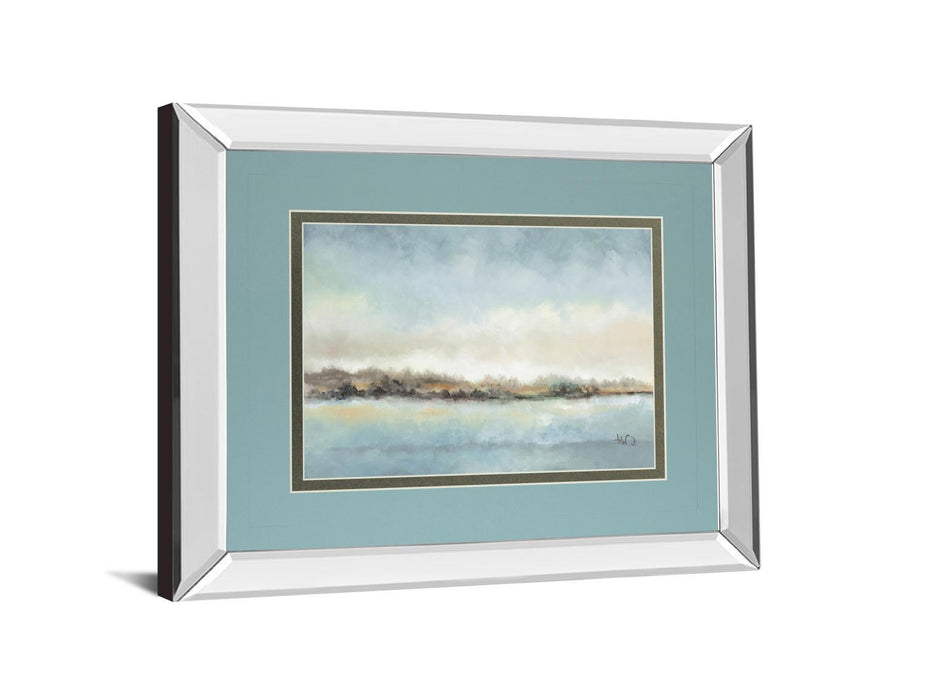 Calm Horizon By Tita Quintero - Mirror Framed Print Wall Art - Blue