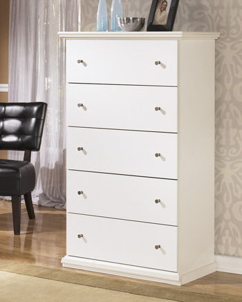 Bostwick - White - Five Drawer Chest Sacramento Furniture Store Furniture store in Sacramento