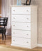 Bostwick - White - Five Drawer Chest Sacramento Furniture Store Furniture store in Sacramento