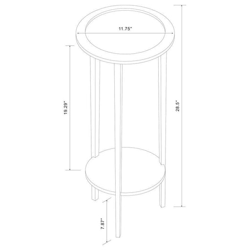 Kirk - Round Accent Table With Bottom Shelf - Espresso Sacramento Furniture Store Furniture store in Sacramento