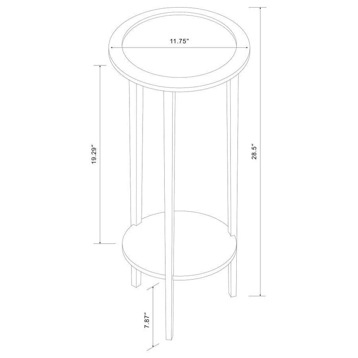 Kirk - Round Accent Table With Bottom Shelf - Espresso Sacramento Furniture Store Furniture store in Sacramento