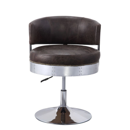 Brancaster - Chair - Distress Chocolate Top Grain Leather & Chrome Sacramento Furniture Store Furniture store in Sacramento