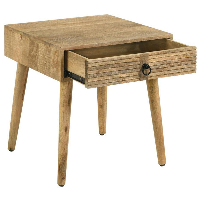 Zabel - Square 1-Drawer End Table - Natural Sacramento Furniture Store Furniture store in Sacramento