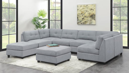 Claude - 7 Piece Upholstered Modular Tufted Sectional - Dove Sacramento Furniture Store Furniture store in Sacramento