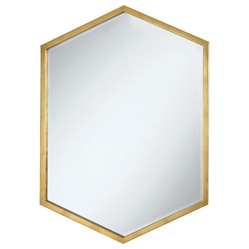 Bledel - Hexagon Shaped Wall Mirror - Gold Sacramento Furniture Store Furniture store in Sacramento