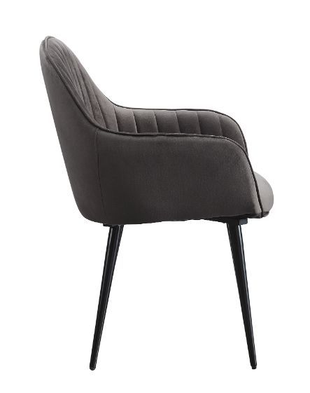 Caspian - Side Chair (Set of 2) - Dark Gray Fabric & Black Finish Sacramento Furniture Store Furniture store in Sacramento