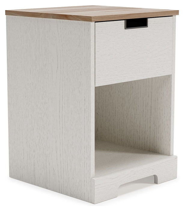 Vaibryn - White / Brown / Beige - One Drawer Night Stand Sacramento Furniture Store Furniture store in Sacramento