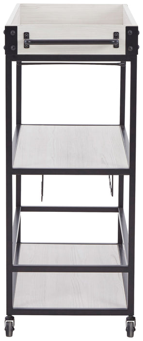 Bayflynn - White / Black - Bar Cart Sacramento Furniture Store Furniture store in Sacramento