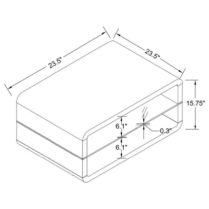 Elana - Square 2-Shelf End Table - Glossy White Sacramento Furniture Store Furniture store in Sacramento