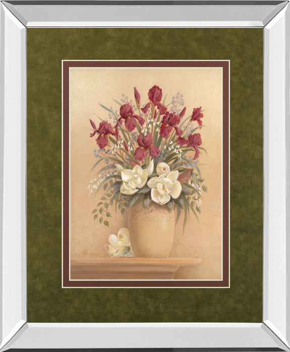 Classic Petal I By Gloria Eriksen - Mirror Framed Print Wall Art - Red