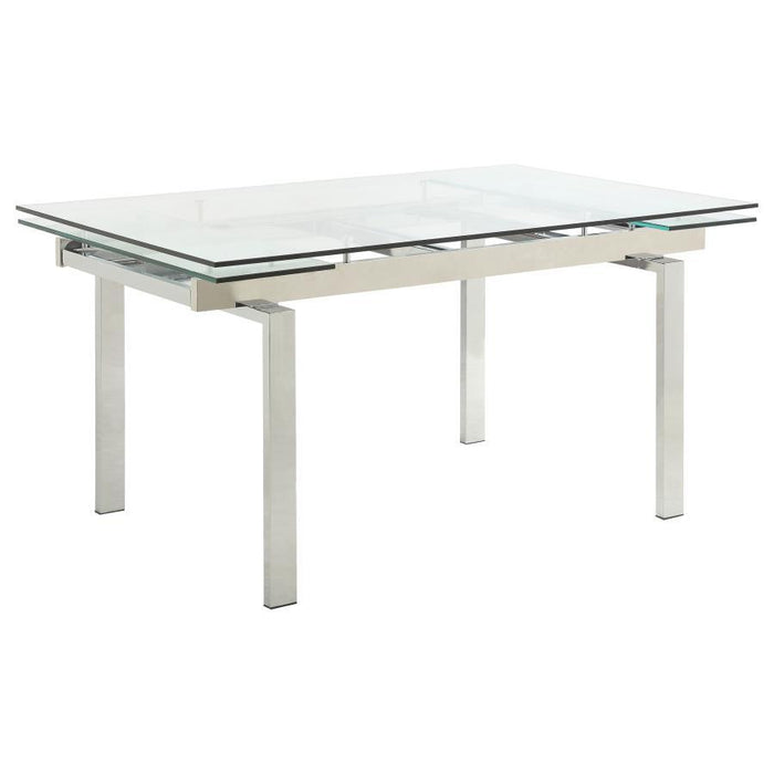 Wexford - Glass Top Dining Table With Extension Leaves - Chrome Sacramento Furniture Store Furniture store in Sacramento