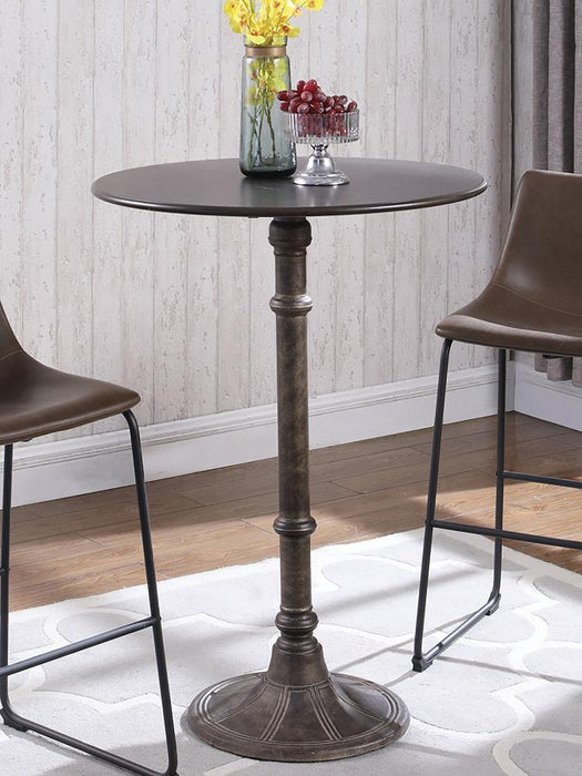 Oswego - Round Bar Table - Dark Russet And Antique Bronze Sacramento Furniture Store Furniture store in Sacramento