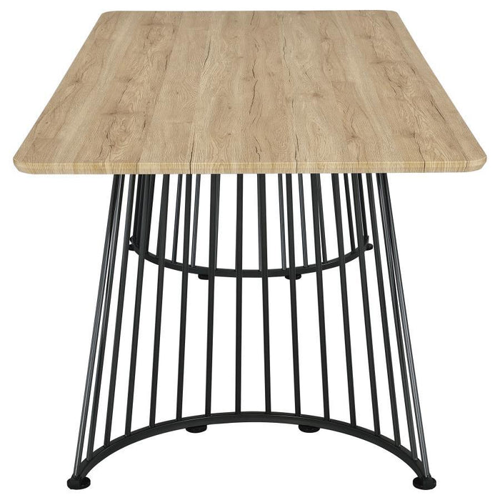 Altus - Swirl Base Dining Table - Natural Oak And Gunmetal Sacramento Furniture Store Furniture store in Sacramento