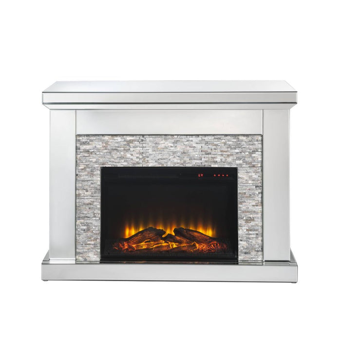 Laksha - Fireplace - Mirrored & Stone