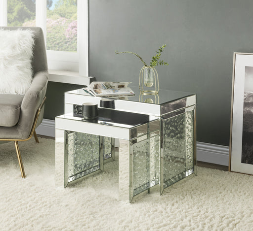 Nysa - Accent Table - Mirrored & Faux Crystals Inlay - 16" Sacramento Furniture Store Furniture store in Sacramento