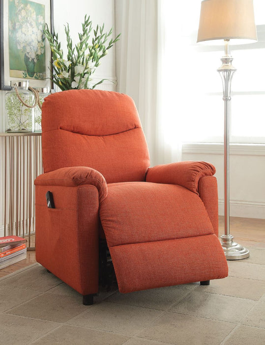 Catina - Recliner - Orange Fabric Sacramento Furniture Store Furniture store in Sacramento