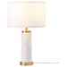 Lucius - Drum Shade Bedside Table Lamp - White And Gold Sacramento Furniture Store Furniture store in Sacramento