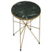 Eliska - Round Accent Table With Marble Top Green And Antique Gold Sacramento Furniture Store Furniture store in Sacramento