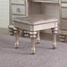 Bling Game - Upholstered Vanity Stool - Metallic Platinum Sacramento Furniture Store Furniture store in Sacramento