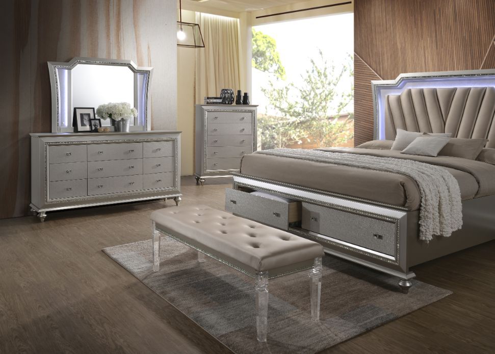 Kaitlyn - Bench - PU & Clear Acrylic Sacramento Furniture Store Furniture store in Sacramento