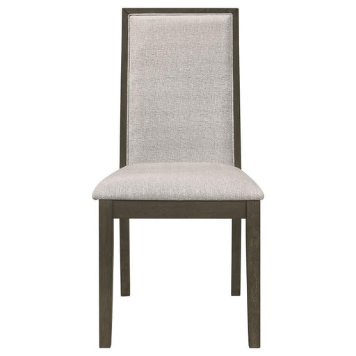 Kelly - Upholstered Solid Back Dining Side Chair (Set of 2) - Beige And Dark Gray Sacramento Furniture Store Furniture store in Sacramento