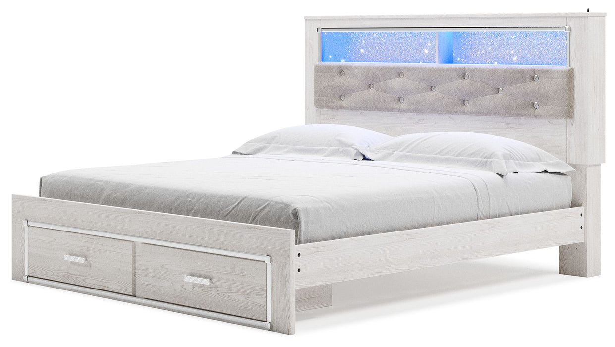 Altyra - White - King Upholstered Bookcase Bed With Storage Sacramento Furniture Store Furniture store in Sacramento