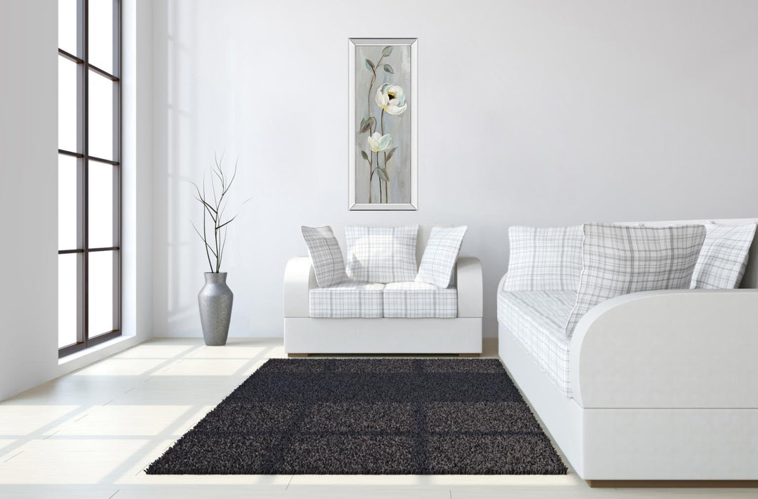 Neutral Branches I On Gray By Silvia Vassileva - Mirrored Frame Wall Art - Light Gray