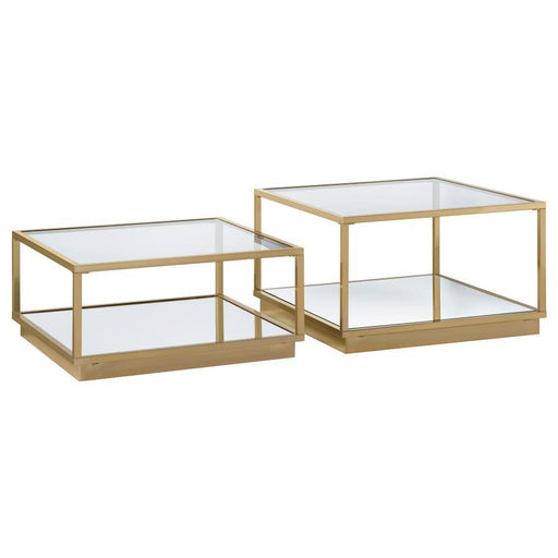 Renee - 2 Piece Square Occasional Set - Rose Brass Sacramento Furniture Store Furniture store in Sacramento