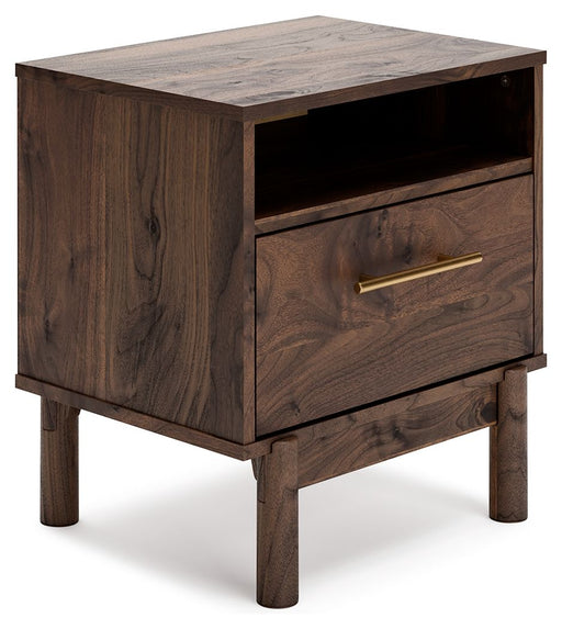 Calverson - Mocha - One Drawer Night Stand - Medium Sacramento Furniture Store Furniture store in Sacramento