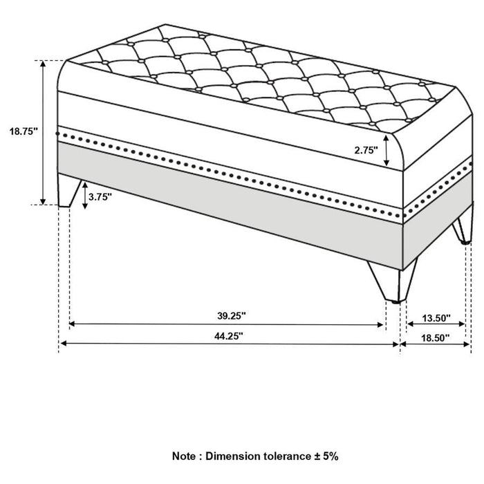 Barzini - Tufted Rectangular Trunk With Nailhead Black Sacramento Furniture Store Furniture store in Sacramento