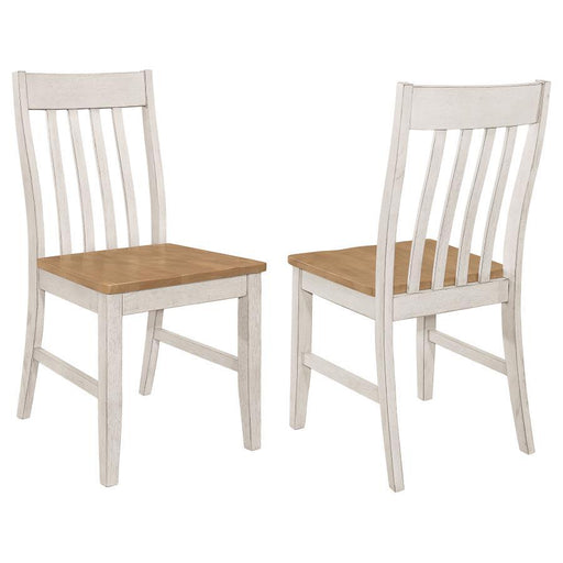 Kirby - Slat Back Side Chair (Set of 2) - Natural And Rustic Off White Sacramento Furniture Store Furniture store in Sacramento