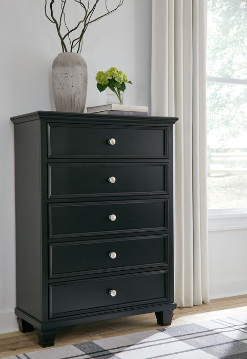 Lanolee - Black - Five Drawer Chest Sacramento Furniture Store Furniture store in Sacramento