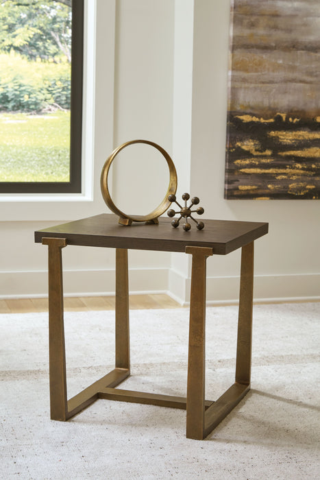 Balintmore - Brown / Gold Finish - Rectangular End Table Sacramento Furniture Store Furniture store in Sacramento