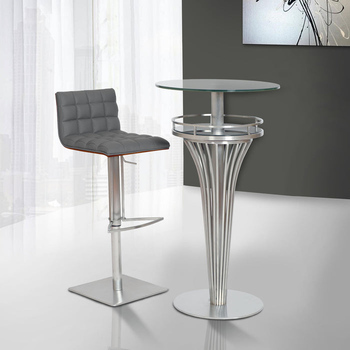 Yukon - Contemporary Bar Table - Gray Frosted