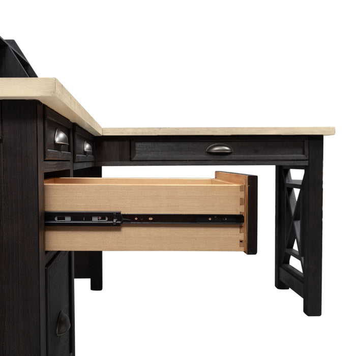 Heatherbrook - L Shaped Desk - Black