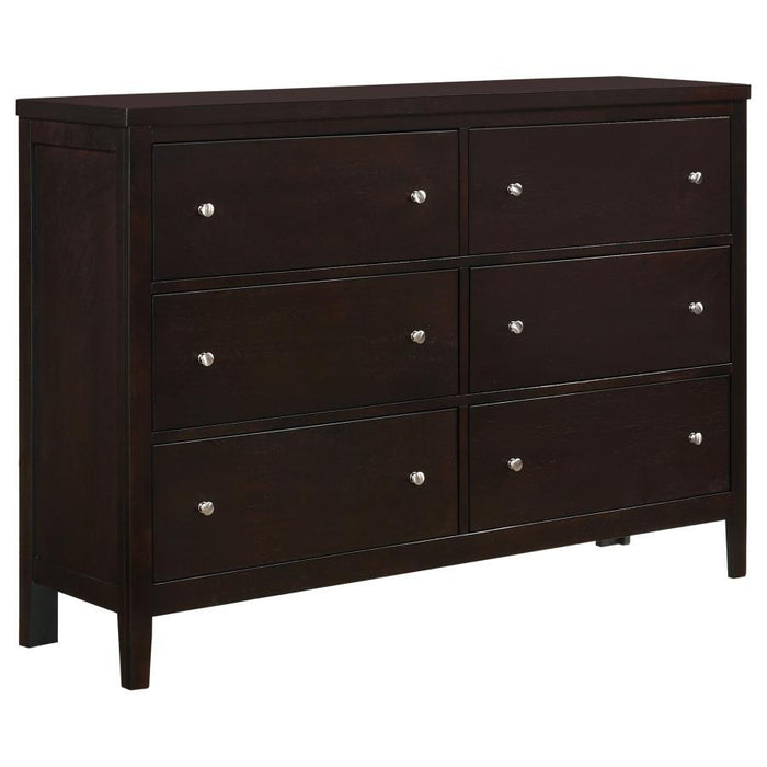 Carlton - 6-Drawer Rectangular Dresser - Cappuccino Sacramento Furniture Store Furniture store in Sacramento