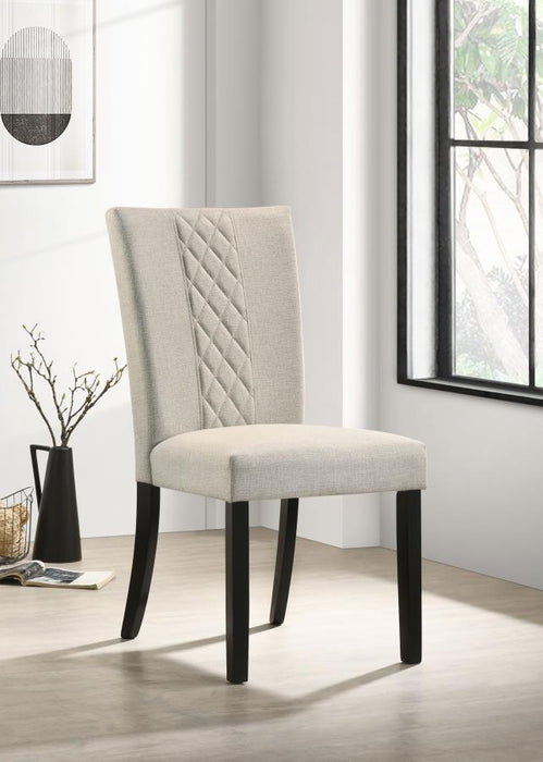 Malia - Upholstered Solid Back Dining Side Chair (Set of 2) - Beige And Black Sacramento Furniture Store Furniture store in Sacramento