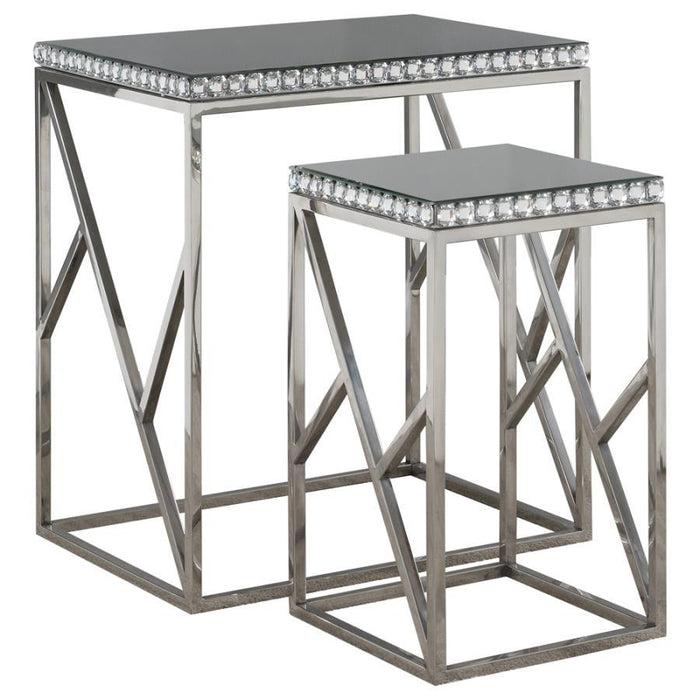 Betsy - 2 Piece Mirror Top Nesting Tables - Silver Sacramento Furniture Store Furniture store in Sacramento