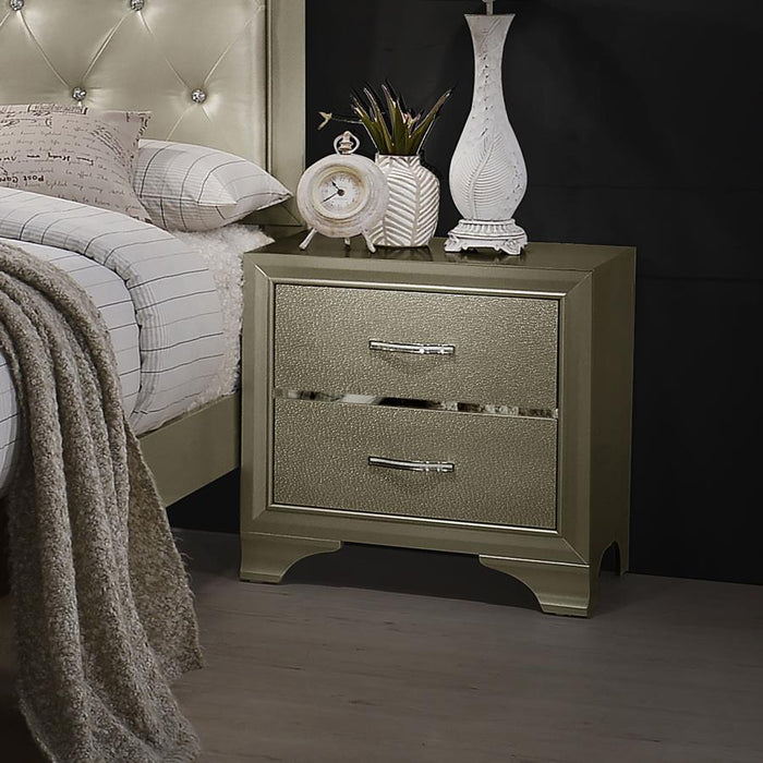 Beaumont - 2-Drawer Rectangular Nightstand - Champagne Sacramento Furniture Store Furniture store in Sacramento