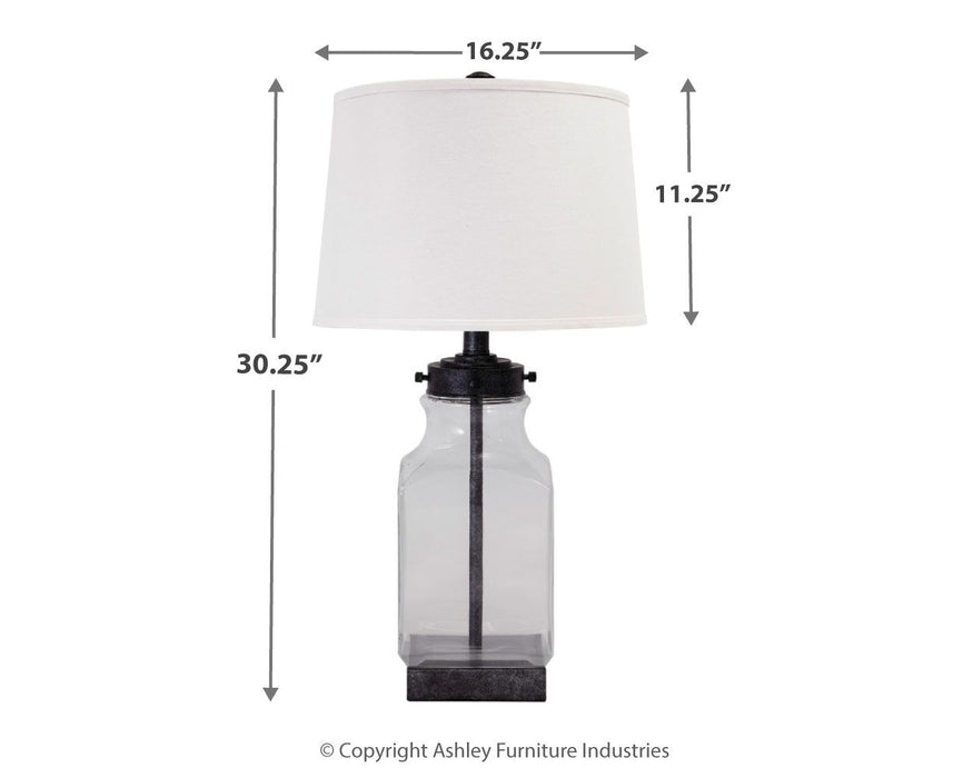 Sharolyn - Transparent / Silver Finish - Glass Table Lamp